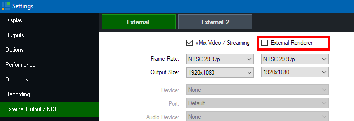 vmix external output