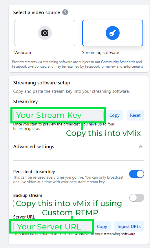 Streaming To Facebook Live Using Facebook Stream Key Or Custom Rtmp Vmix Streaming To Facebook Live Using Facebook Stream Key Or Custom Rtmp Vmix